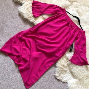 NY&C Off The Shoulder Fuchsia Dress